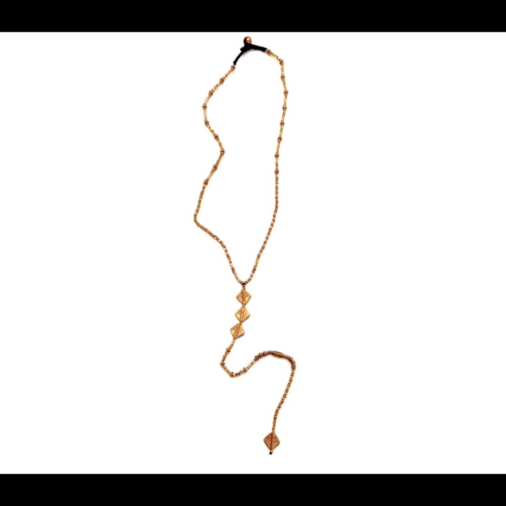 Y- Shaped Brass Necklace